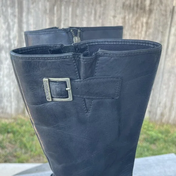 Timberland Boots Women 7.5M Black Leather Waterproof Knee High Riding SOLD OUT - Picture 13 of 16